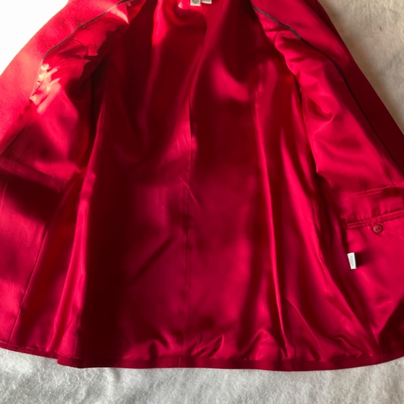Talbots bright red wool jacket medium - Picture 7 of 16